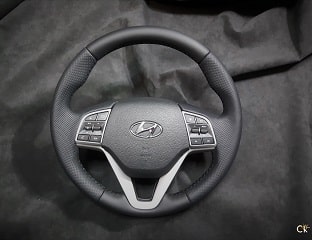 Перетяжка руля Hyundai натуральной кожей